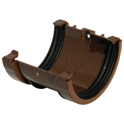 B&Q -  Miniflo Brown Half Round Union Bracket (Dia) 76mm