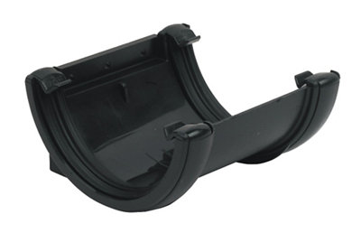 B&Q -  Miniflo Black Half Round Union Bracket (Dia) 76mm