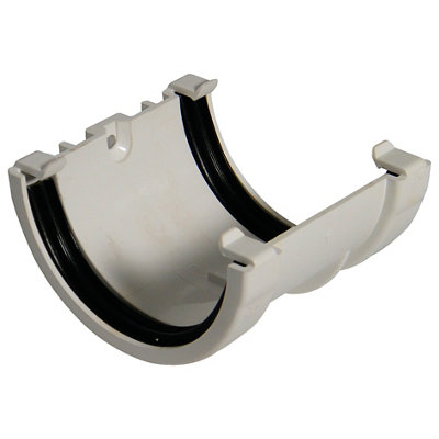 B&Q -  Miniflo White Half Round Union Bracket (Dia) 76mm