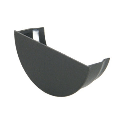 Floplast Half Round Cast Iron Effect Internal Stop End from B&Q