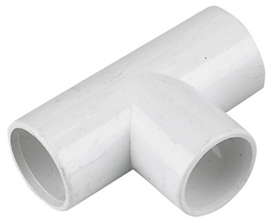 B&Q -  White Solvent Weld Equal Waste Pipe Tee(Dia)21.5mm