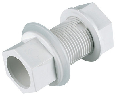 B&Q -  Solvent Weld Straight Waste Tank Connector(Dia)21.5mm