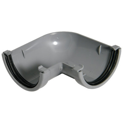 B&Q -  Miniflo Grey Half Round 90° Gutter Angle(Dia)76mm