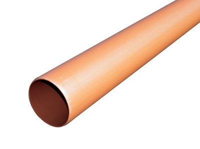 Floplast Terracotta Plain Soil Pipe(Dia)110mm (L)3000mm from B&Q