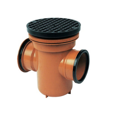 Floplast Underground Drainage D540 Back Inlet Gully Round Hopper & Grid 110mm - Image 6