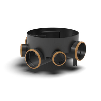 Floplast Inspection Chamber Base 450mm Diameter With 160mm Main Channel And Multiple 160mm/110mm Inlets
