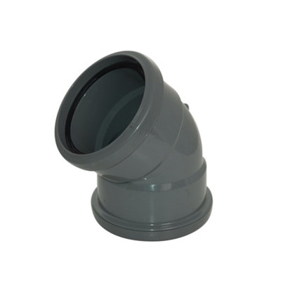 Floplast 110mm Soil 135' Double Socket Bend GreySp563 from B&Q