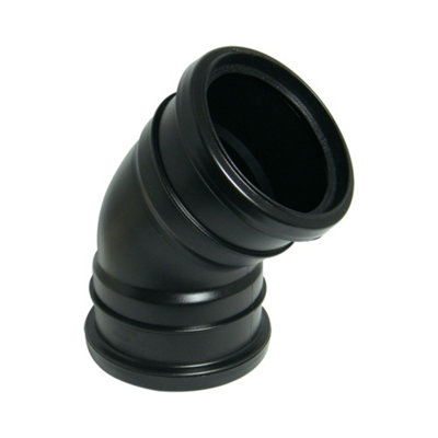 Floplast Black 110Mm Soil 135' Degree Double Socket Bend - Sp563