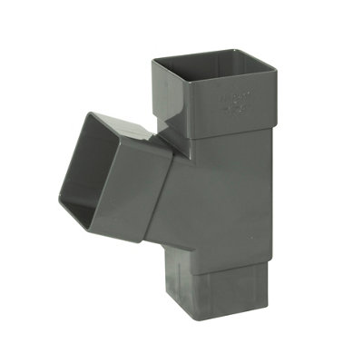 Floplast Anthracite Grey Square Gutter Branch from B&Q