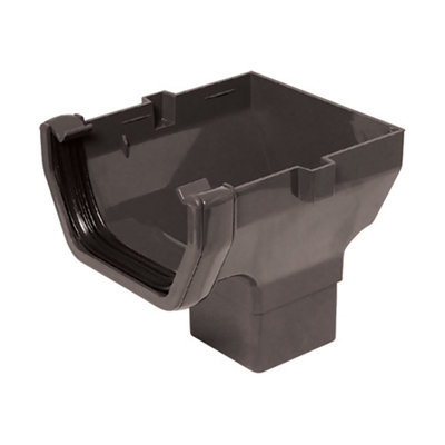 Floplast Anthracite Grey Square Gutter Length (L)0.14M from B&Q