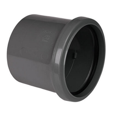 B&Q -  Ring Seal Soil Coupling Single Socket 110mm Anthracite GreyPush-Fit To Solvent Weld