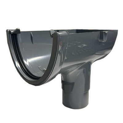 B&Q -  Hi-Cap Deepflow Stopend Outlet 115mm X 75mm Anthracite Grey