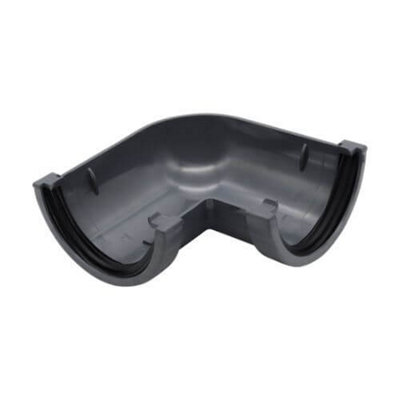 B&Q -  Miniflo 90 Degree Mini Gutter Angle 76mm Anthracite GreyCompact Upvc 10-Year Guarantee