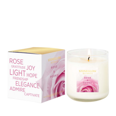 Stoneglow Candles Botanic Tumbler CandleRose & Peony from B&Q