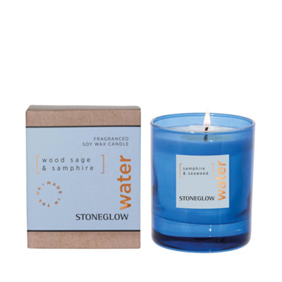 Stoneglow Candles Elements Water Tumbler CandleWood Sage & Samphire from B&Q