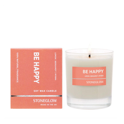Stoneglow Candles Wellbeing Be Happy Tumbler CandleLemon Bergamot Myrrh from B&Q