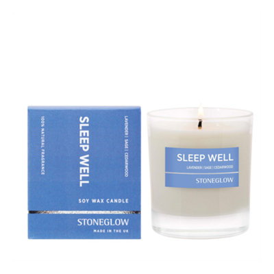 Stoneglow Candles Wellbeing Sleep Well Tumbler CandleLavender Sage Cedarwood from B&Q