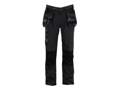 B&Q -  Stw40057-204 Dixon Slim Fit Trousers Black Camouflage Waist 36In Leg R