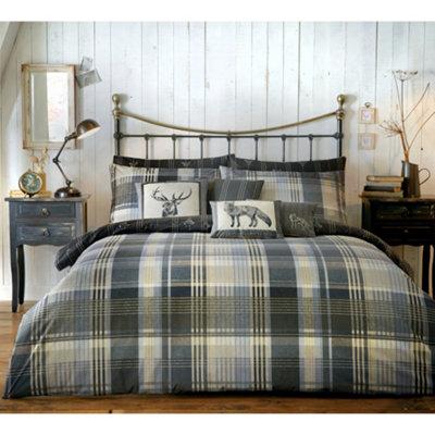 Dreams & Drapes Connolly Check 100% Brushed Cotton Duvet Cover Set