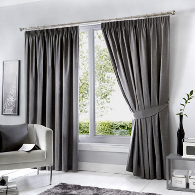 B&Q -  Dijon Thermal And Blackout Fully Lined Pencil Pleat Curtains