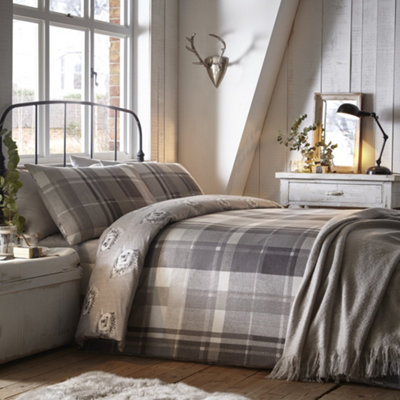Dreams & Drapes Colville Check 100% Brushed Cotton Duvet Cover Set