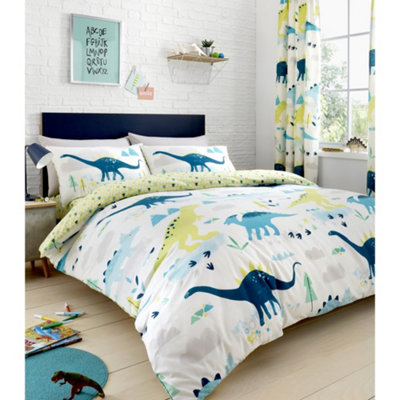 Bedlam Dino Jurassic Glow In The Dark Fun Kids Duvet Cover Set from B&Q