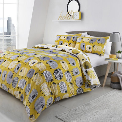 B&Q -  Dotty Sheep Fun Reversible Duvet Cover Set
