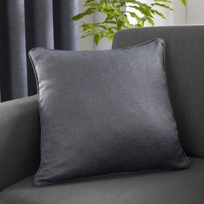 Fusion Strata Luxe Charcoal Velvet Filled Cushion from B&Q