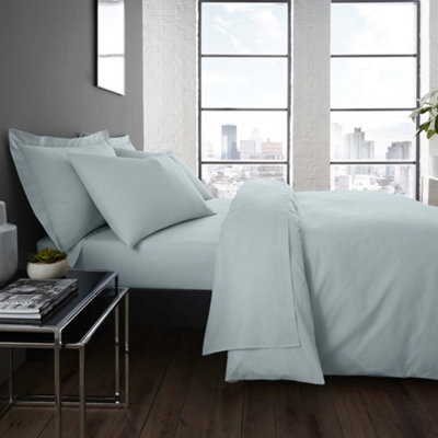 Serene Plain Dyed Soft Touch 32Cm Duck Egg Fitted Bed Sheet from B&Q