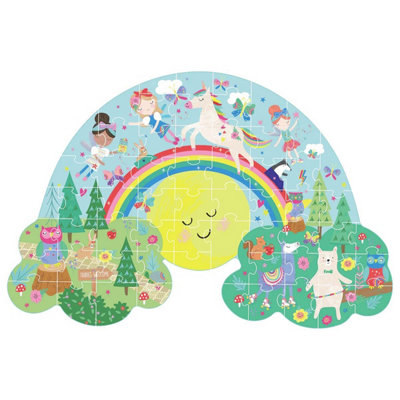 Floss & Rock 60Pc Shaped Jigsaw Puzzle Rainbow Fairy from B&Q