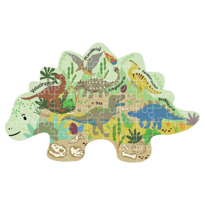 Floss & Rock 60Pc Shaped Jigsaw Puzzle Dinosaurs from B&Q