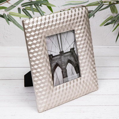 Annibells Silver Embossed Geometric Freestanding Photo Frame 5X7 from B&Q