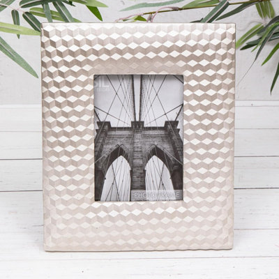 Annibells Silver Embossed Geometric Freestanding Photo Frame 4X6 from B&Q