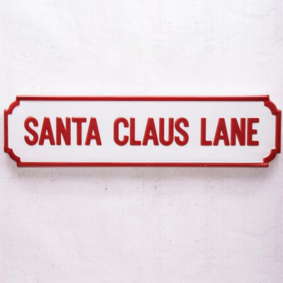 Annibells Large Metal Santa Claus Lane Plaque from B&Q