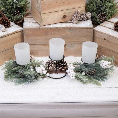 Annibells White Pine Triple Christmas Candle Holder (14955) from B&Q