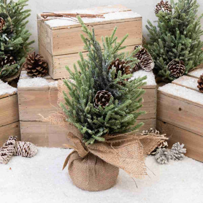 Annibells Frosted Pine Christmas Tree In Hessian Pot from B&Q