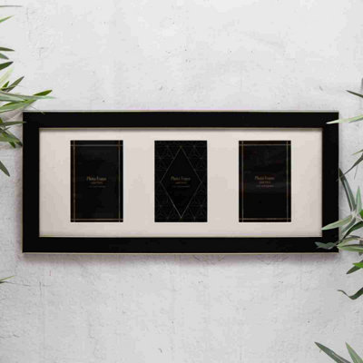 Annibells Black & Gold Triple 4X6 Photo Frame from B&Q