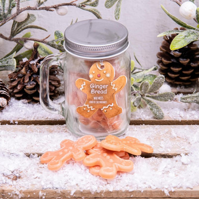 Annibells 10 Gingerbread Man Wax Melts In Mason Jar Gift Set (15549)