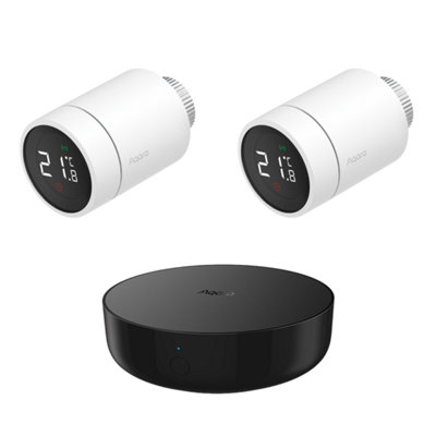 Aqara Smart Home Radiator Thermostat E1 Twin Pack With Aqara Smart Hub M2 from B&Q
