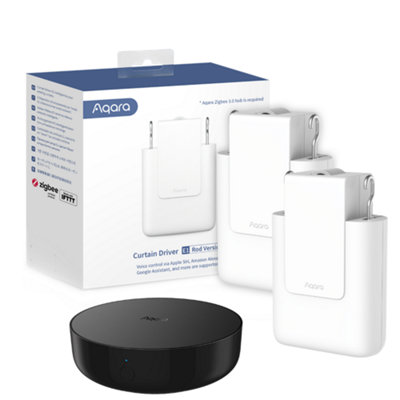 Aqara Smart Home Twin Pack Curtain Driver E1 (Rod) With M2 Hub from B&Q