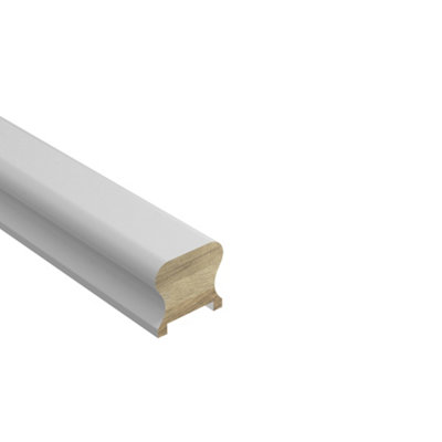 Cheshire Mouldings Primed White Pine Cottage Loaf 32mm Handrail(L)2.4M (H)56mm from B&Q