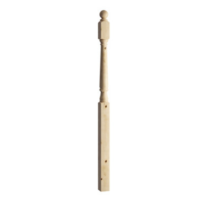 Cheshire Mouldings Traditional Natural Pine Complete Newel Post (H)82mm (W)92mm from B&Q