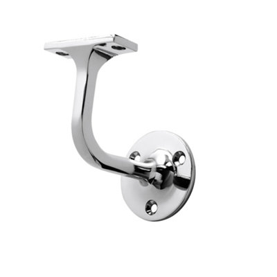 Cheshire Mouldings Polished Silver Metal Screw-In Handrail Bracket (L)78mm (H)85mm (W)60mm from B&Q