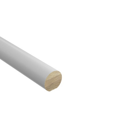 Cheshire Mouldings Primed White Pine Mopstick Handrail(L)3.6M (D)54mm (H)51mm from B&Q