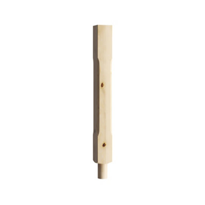 Cheshire Mouldings Spigot Stop Chamfer Natural Pine Newel (H)82mm (W)82mm from B&Q