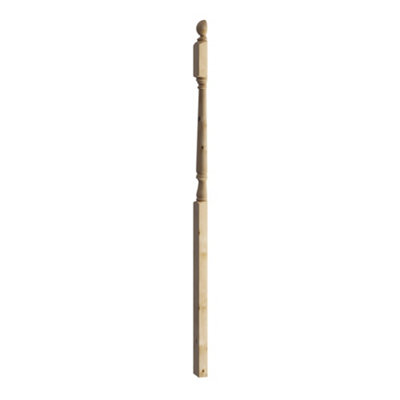 Cheshire Mouldings Traditional Natural Pine Complete Newel Post (H)39mm (W)82mm from B&Q
