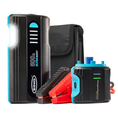 B&Q -  Ring Ultra Boost 500A 12V Lithium Car Battery Jump Starter Power Bank Rjs010T