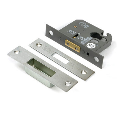 From the Anvil Satin Stainless Steel Euro Profile Deadlock 64mm from B&Q