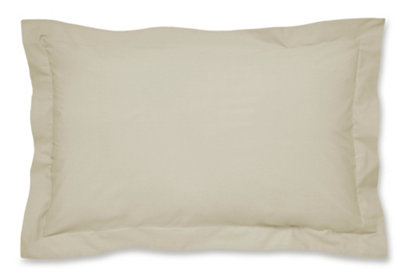 Catherine Lansfield Easy Iron Percale Oxford 50X75Cm + Border Pack Of 2 Pillow Cases With Envelope Closure Cream from B&Q