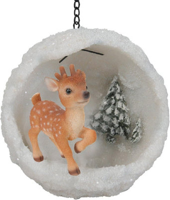 Vivid Arts Hanging Reindeer In A Snowball Christmas Ornament from B&Q